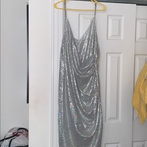 Sequin silver formal dress